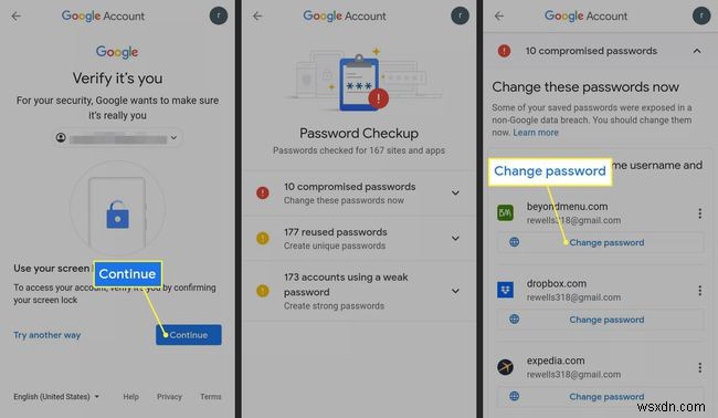 วิธีใช้การตรวจสอบรหัสผ่าน Google สำหรับ Android