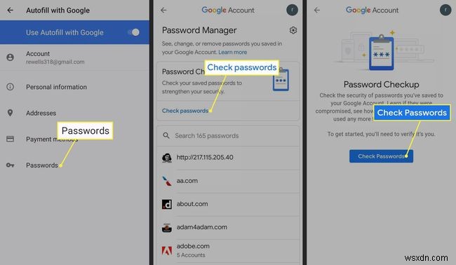 วิธีใช้การตรวจสอบรหัสผ่าน Google สำหรับ Android