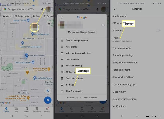 วิธีเปิด Google Maps Dark Mode บน Android