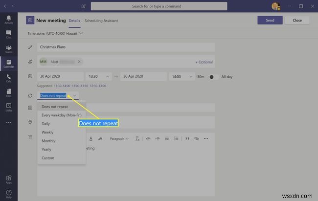 วิธีใช้ปฏิทิน Microsoft Teams