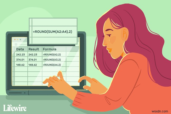 วิธีการรวมฟังก์ชัน ROUND และ SUM ใน Excel