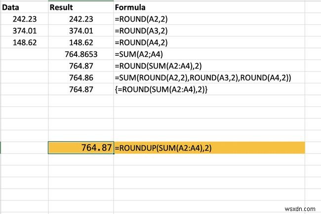 วิธีการรวมฟังก์ชัน ROUND และ SUM ใน Excel