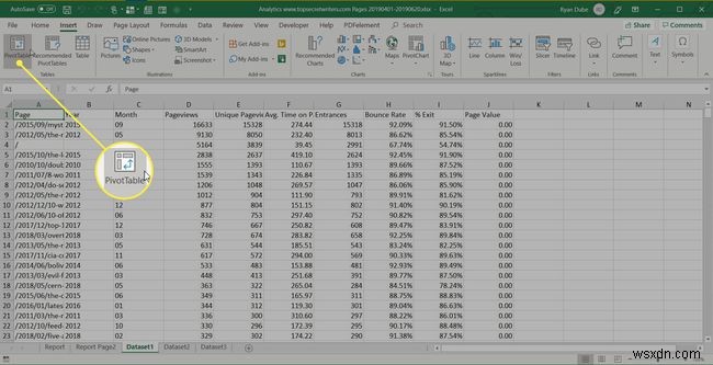 วิธีการสร้างรายงานใน Excel