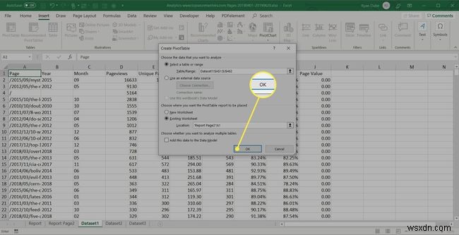 วิธีการสร้างรายงานใน Excel