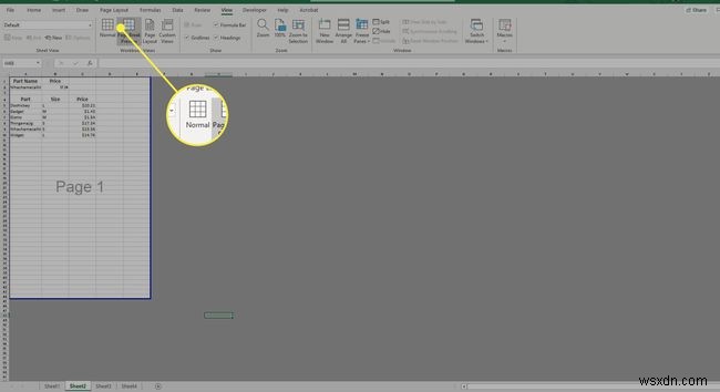 วิธีการลบหน้าใน Excel