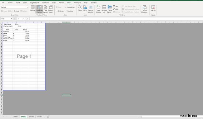 วิธีการลบหน้าใน Excel