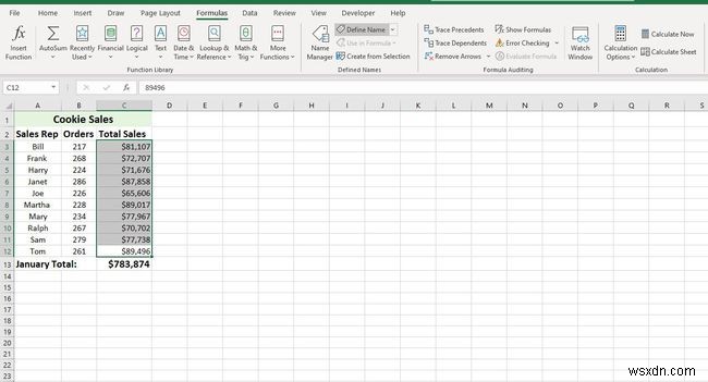 วิธีการกำหนดและแก้ไขช่วงที่มีชื่อใน Excel