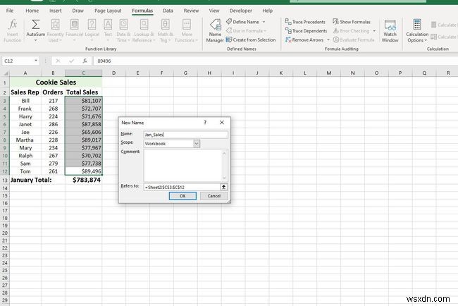 วิธีการกำหนดและแก้ไขช่วงที่มีชื่อใน Excel