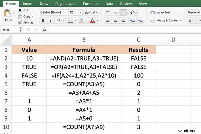 วิธีการใช้ค่าบูลีน (ค่าตรรกะ) ใน Excel 