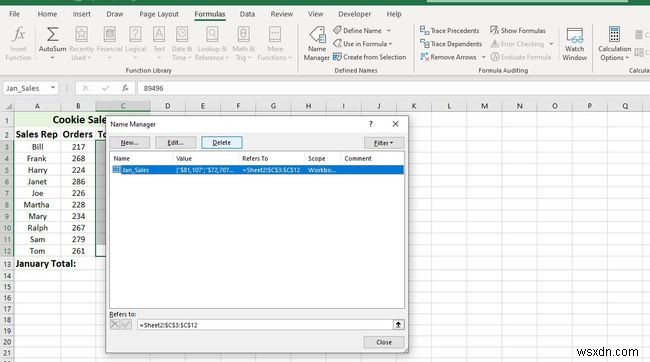 วิธีการกำหนดและแก้ไขช่วงที่มีชื่อใน Excel