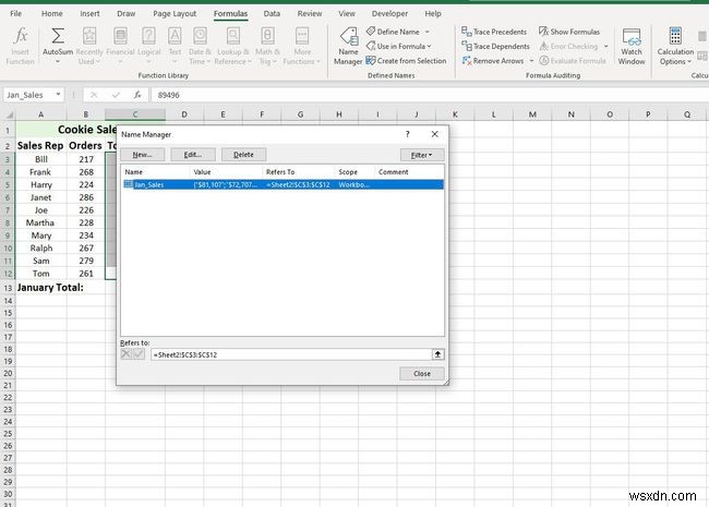 วิธีการกำหนดและแก้ไขช่วงที่มีชื่อใน Excel