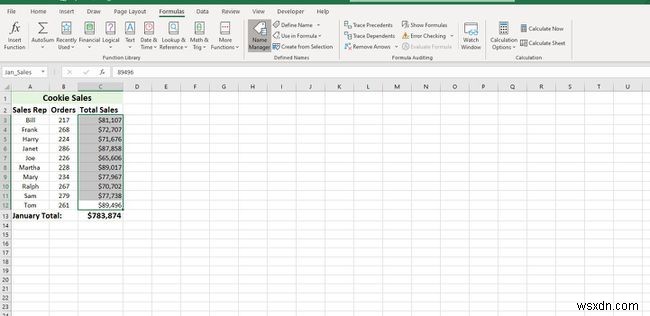 วิธีการกำหนดและแก้ไขช่วงที่มีชื่อใน Excel