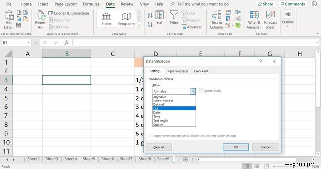 วิธีสร้างรายการดรอปดาวน์ใน Excel เพื่อจำกัดข้อมูล
