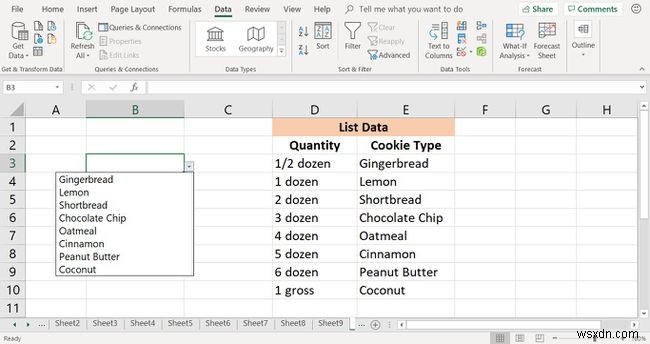 วิธีสร้างรายการดรอปดาวน์ใน Excel เพื่อจำกัดข้อมูล