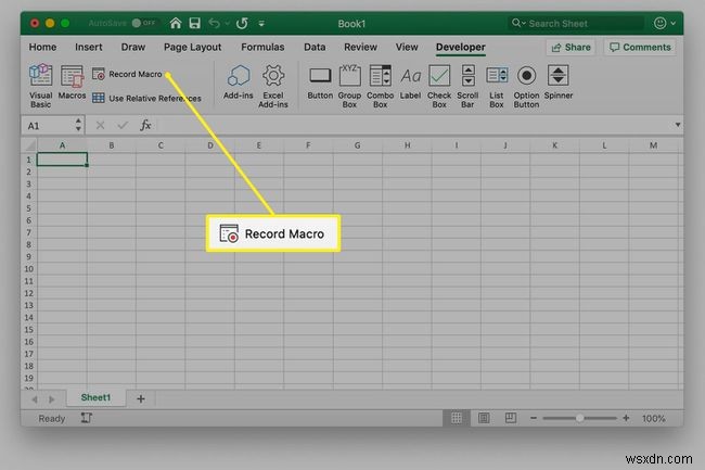 วิธีการสร้างมาโครใน Excel