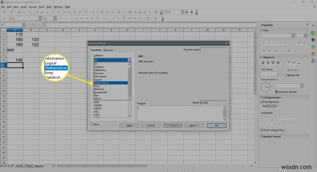 วิธีเพิ่มคอลัมน์หรือแถวของตัวเลขใน Open Office Calc