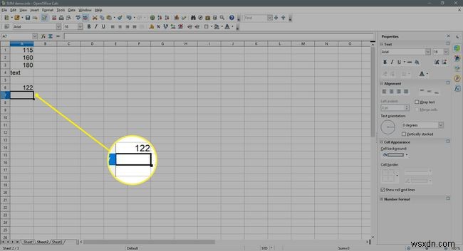 วิธีเพิ่มคอลัมน์หรือแถวของตัวเลขใน Open Office Calc