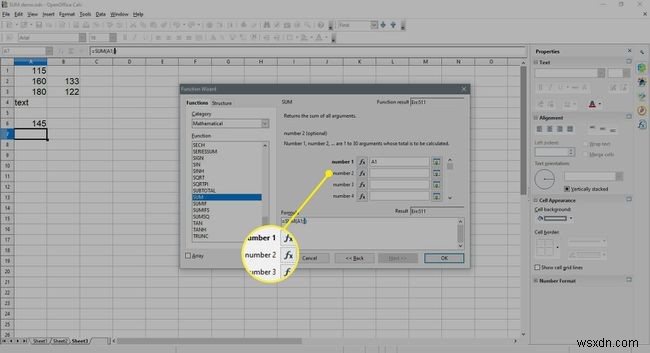 วิธีเพิ่มคอลัมน์หรือแถวของตัวเลขใน Open Office Calc