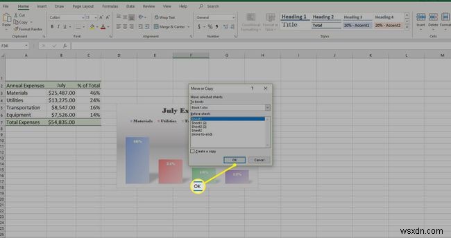 วิธีการคัดลอกชีตใน Excel