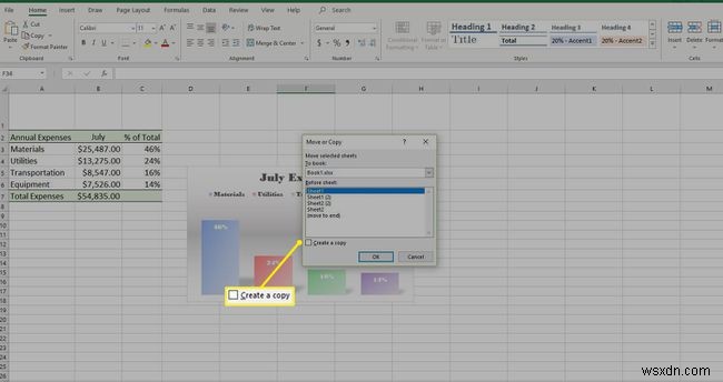 วิธีการคัดลอกชีตใน Excel