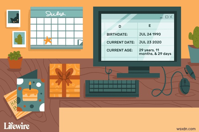 คำนวณอายุปัจจุบันของคุณด้วยฟังก์ชัน Excel DATEDIF 