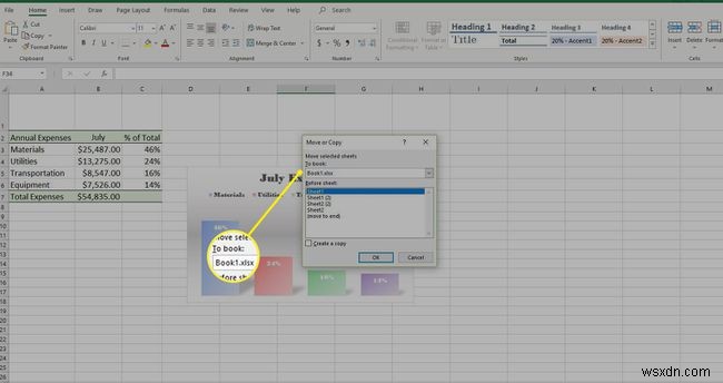 วิธีการคัดลอกชีตใน Excel