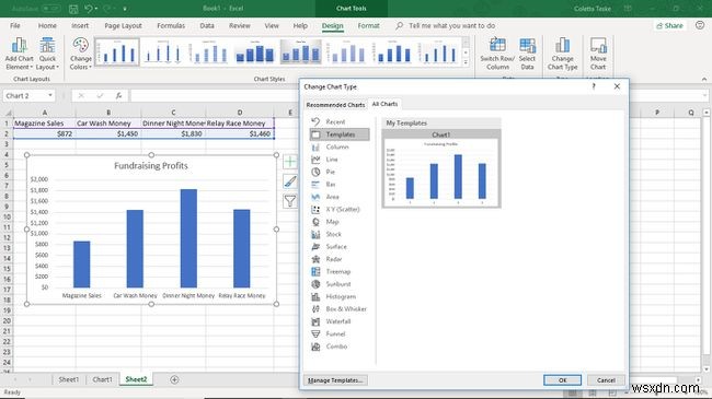 วิธีสร้างแผนภูมิใน Excel โดยใช้ปุ่มลัด