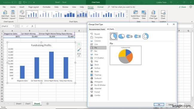 วิธีสร้างแผนภูมิใน Excel โดยใช้ปุ่มลัด