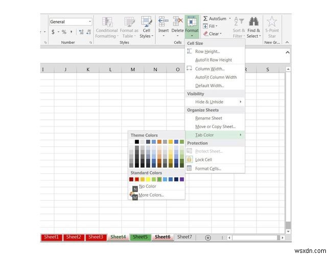 วิธีการเปลี่ยนสีแท็บเวิร์กชีตใน Excel