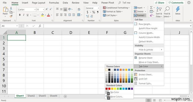 วิธีการเปลี่ยนสีแท็บเวิร์กชีตใน Excel