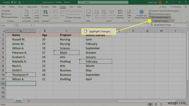 วิธีใช้การติดตามการเปลี่ยนแปลงใน Excel