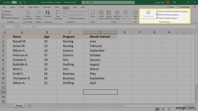 วิธีใช้การติดตามการเปลี่ยนแปลงใน Excel