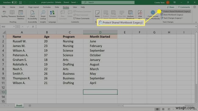 วิธีใช้การติดตามการเปลี่ยนแปลงใน Excel