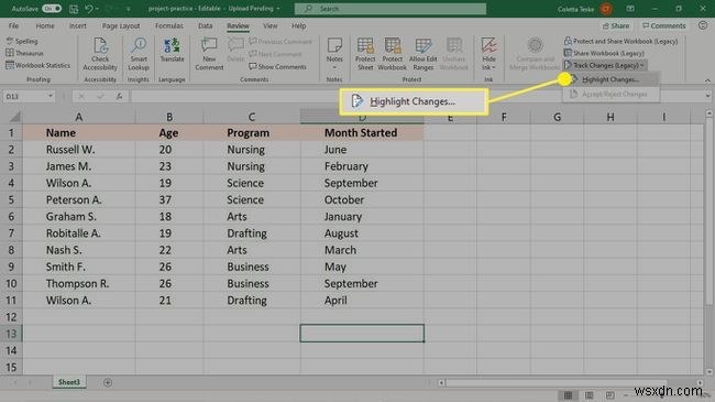 วิธีใช้การติดตามการเปลี่ยนแปลงใน Excel