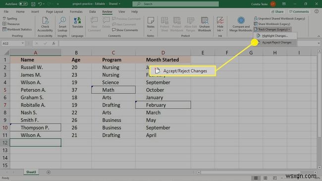 วิธีใช้การติดตามการเปลี่ยนแปลงใน Excel