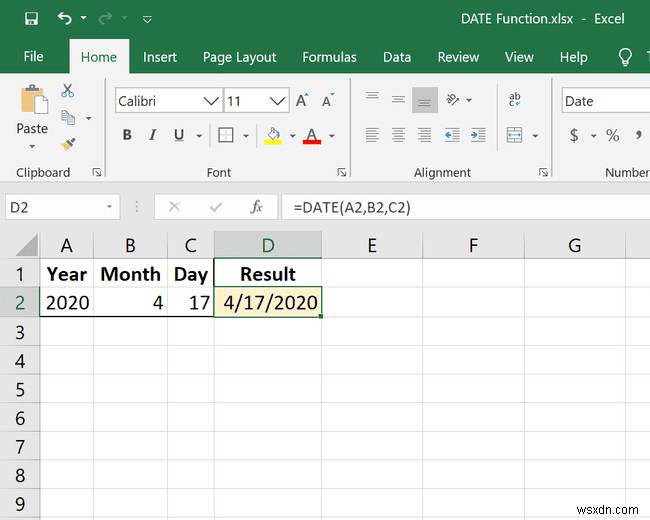 วิธีใช้ฟังก์ชัน Excel DATE