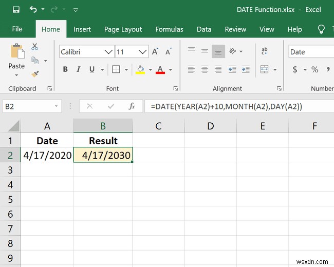 วิธีใช้ฟังก์ชัน Excel DATE