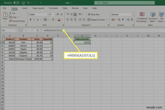 วิธีใช้ฟังก์ชัน Excel INDEX