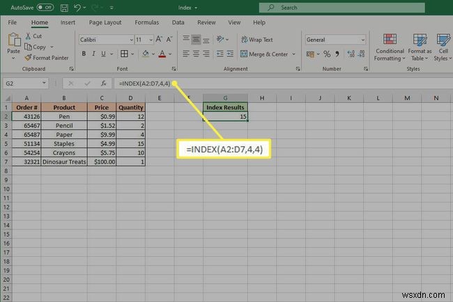 วิธีใช้ฟังก์ชัน Excel INDEX