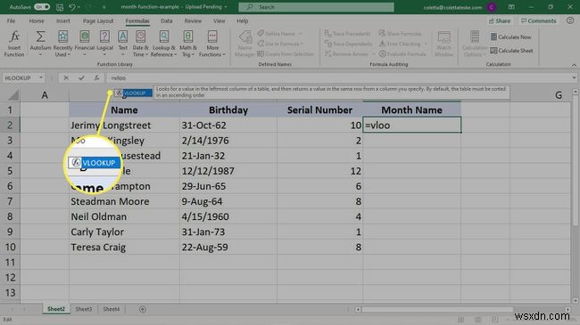 วิธีใช้สูตรเดือนใน Excel