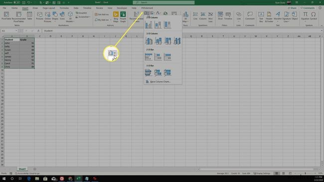 วิธีการสร้างกราฟแท่งใน Excel