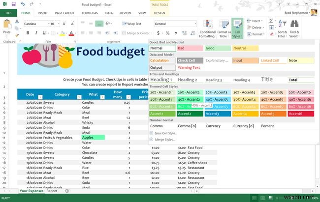 วิธีการเน้นสีใน Excel