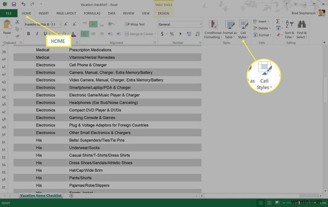 วิธีการเน้นสีใน Excel