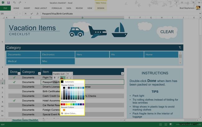 วิธีการเน้นสีใน Excel