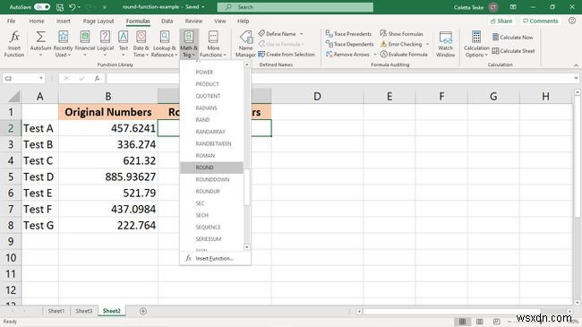 วิธีใช้ฟังก์ชัน Round ใน Excel