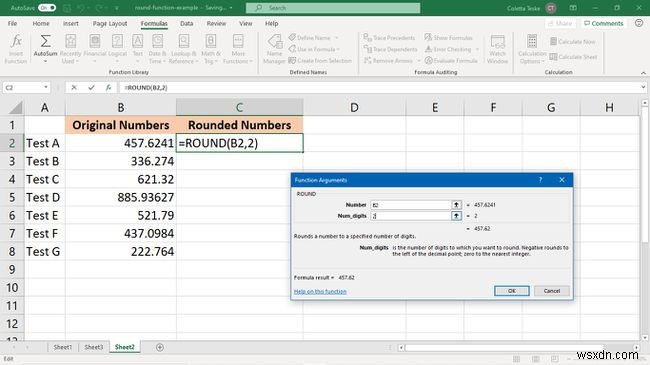 วิธีใช้ฟังก์ชัน Round ใน Excel