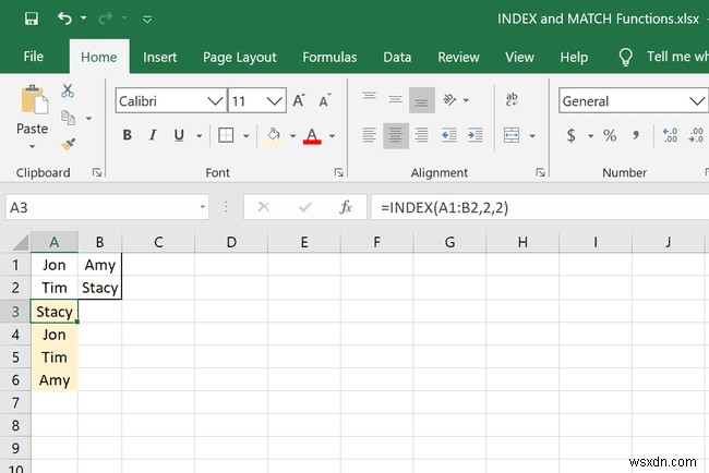 วิธีใช้ฟังก์ชัน INDEX และ MATCH ใน Excel