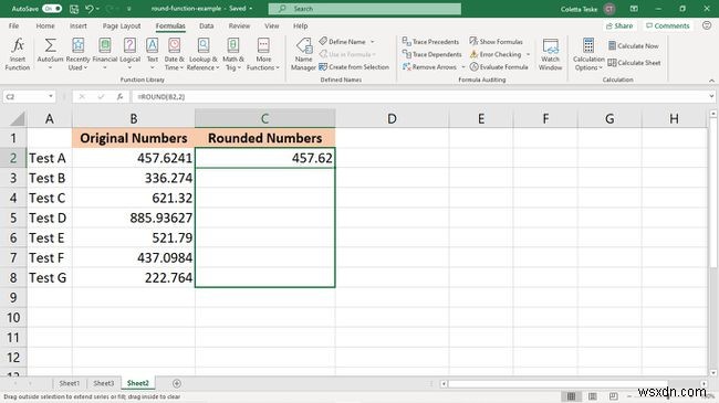 วิธีใช้ฟังก์ชัน Round ใน Excel