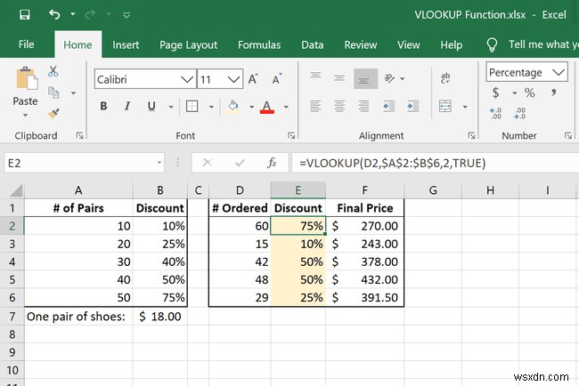 วิธีใช้ฟังก์ชัน VLOOKUP ใน Excel