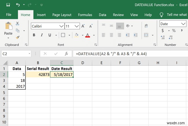 วิธีใช้ฟังก์ชัน DATEVALUE ของ Excel